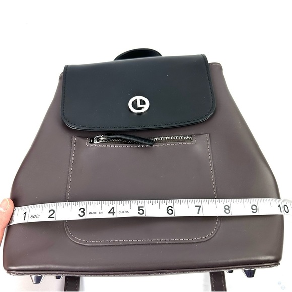 L Credi Backpack Black Brown Taupe Made In‎ Italy Faux Leather Rucksack Womens main image 7